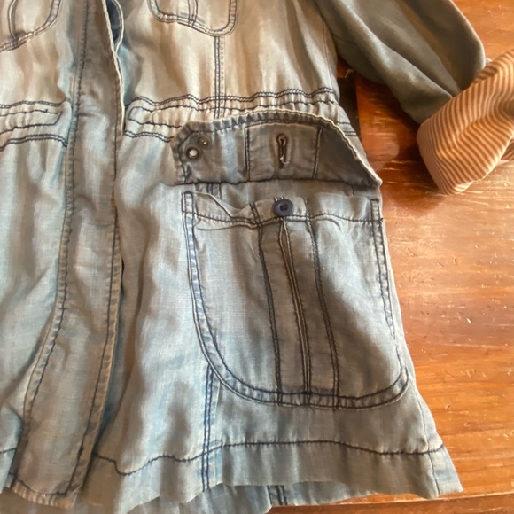 Chambray Jacket With Striped Lining by Marrakech - Picture 8 of 13